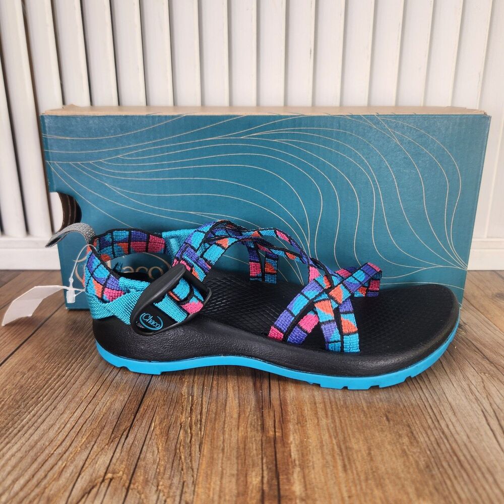 Chaco ZX/1 Ecotread Kids Sz 1 M Break Teal Hiking Beach Strappy Sandals J180264